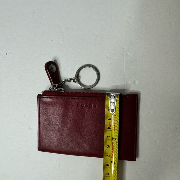 VTG Coach Leather Wallet Cardholder With Metal Zip Deep Red - Picture 10 of 10
